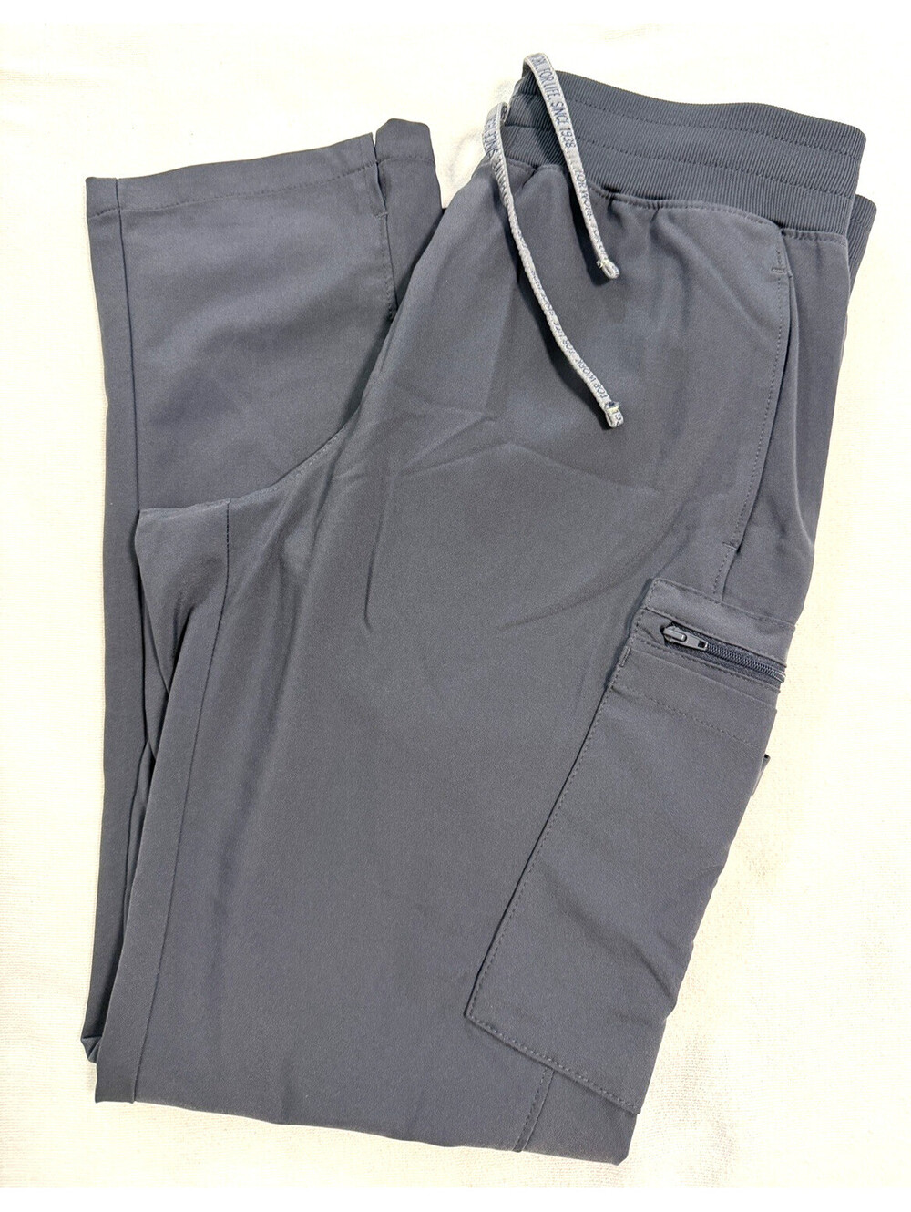 Landau Forward Womens PM Petite Medium Pewter Gray Scrub Pants LB400P Drawstring